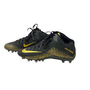 Nike Alpha Pro 2 TD 3/4 Mid Football ncaa sports Cleats Men's Black/Gold sz 11